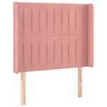 vidaXL Sommier à lattes de lit matelas et LED Rose 90x200 cm Velours
