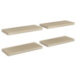 vidaXL Étagères murales flottantes 4 Pièces chêne 60x23 5x3 8 cm MDF