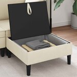 vidaXL Pouf avec Rangement Crème Velours