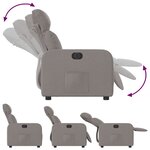 vidaXL Fauteuil inclinable électrique Taupe Tissu