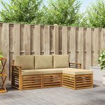 vidaXL Ensemble de canapés d'extérieur 4 Pièces Naturel et Beige