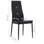 vidaXL Chaises à manger lot de 2 noir similicuir