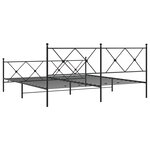 vidaXL Cadre de lit métal avec tête de lit/pied de lit noir 183x213 cm