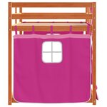 vidaXL Lit superposé avec rideaux rose 75x190 cm bois pin massif