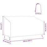 vidaXL Housse de banc de jardin Noir 205 x 85 x 65 / 94 cm Tissu 210D