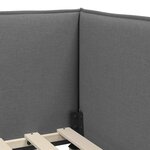vidaXL Cadre de lit d'angle Gris foncé 90 x 200 cm tissu