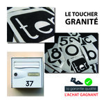 1 Béton Noir - numéro adhésif pour boîtes aux lettres- Vinyle épais texturé  hauteur 50 mm.