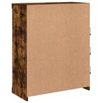 vidaXL Buffet avec lumières LED chêne fumé 81x37x100 cm