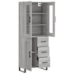 vidaXL Buffet haut Sonoma gris 69 5x34x180 cm Bois d'ingénierie