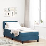 vidaXL Lit à ressorts avec matelas Bleu foncé 80 x 200 cm Velours