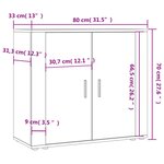 vidaXL Buffet Sonoma gris 80x33x70 cm Bois d'ingénierie