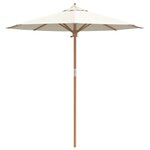 vidaXL Parasol de jardin Blanc crème 217 x 217 x 230 cm Bambou