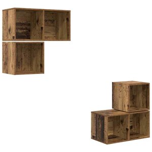 vidaXL Ensemble meuble TV 4 Pièces Bois Ancien Bois d'ingénierie
