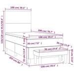 vidaXL Sommier à lattes de lit avec matelas Gris foncé 100x200cm Tissu
