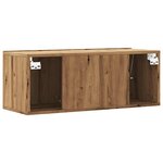 vidaXL Meuble TV mural chêne artisanal 80x30x30 cm bois d'ingénierie