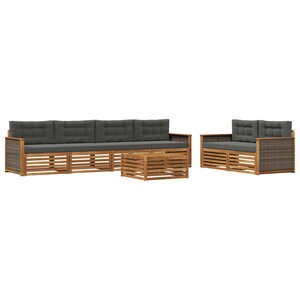 vidaXL Ensemble de canapés d'extérieur 7 Pièces Naturel et Anthracite