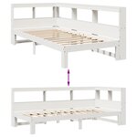 vidaXL Lit bibliothèque sans matelas blanc 100x200 cm bois pin massif