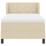vidaXL Lit boxspring avec matelas Crème 100 x 200 cm tissu