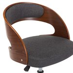 vidaXL Chaise pivotante à manger Gris Bois courbé et tissu