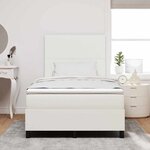 vidaXL Lit à ressorts avec tête de lit Crème et Blanc 120 x 190 cm