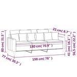 vidaXL Canapé à 3 places Vert foncé 180 cm Velours