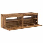 vidaXL Meubles TV avec lumières LED 2 Pièces vieux bois bois d'ingénierie