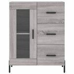 vidaXL Buffet haut Sonoma gris 69 5x34x180 cm Bois d'ingénierie