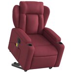 vidaXL Fauteuil inclinable de massage électrique Rouge bordeaux Tissu