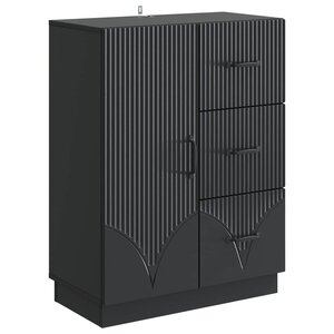 vidaXL Buffet avec tiroir Noir 66 x 34 5 x 87 cm Bois d'ingénierie