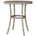 vidaXL Ensemble de bistro 3 Pièces et coussins gris clair résine tressée