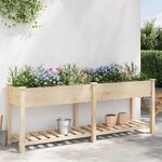 vidaXL Cache-pot de jardin avec étagère Beige 203.5 x 53 x 76.5 cm