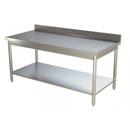 Table de travail murale démontable avec dosseret - profondeur 600 -  - inox1400x600 x600x850mm