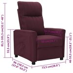 Vidaxl fauteuil inclinable violet tissu
