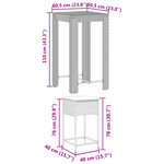 vidaXL Ensemble de bar de jardin 5 Pièces avec coussins gris poly rotin