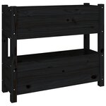 vidaXL Jardinière Noir 77x25x66 cm Bois massif de pin