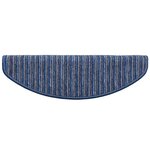 vidaXL Tapis d'escalier auto-adhésifs 15 Pièces Bleu 65 x 21 x 4 cm