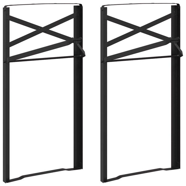vidaXL Pied de Table à Bière 2 Pièces Noir 39 x 3 x 75 cm