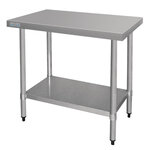 Table inox professionnelle sans rebords - gamme 600 - vogue -  - inox1800x600 x600xmm