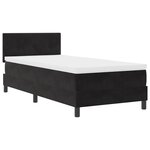 Lit à ressort avec matelas vidaXL Noir Simple Velours