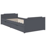 vidaXL Cadre de lit sans matelas gris foncé bois pin massif 90x200cm