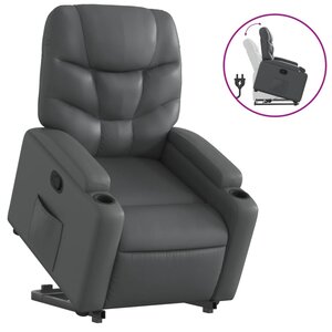 vidaXL Fauteuil inclinable Gris Similicuir