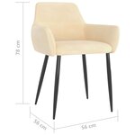 vidaXL Chaises à manger lot de 2 Crème Velours