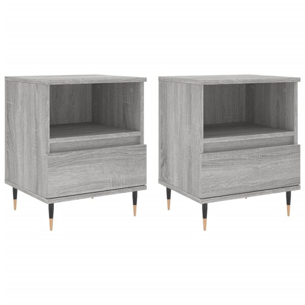 vidaXL Tables de chevet 2 Pièces sonoma gris 40x35x50 cm bois ingénierie