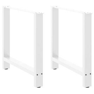 vidaXL Pieds de table à manger Blanc 2 pièces 80 x (72-73) cm Acier