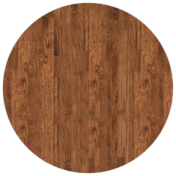 vidaXL Plateau de table Autre Marron foncé Ø 90 x 2.5 cm Chêne massif