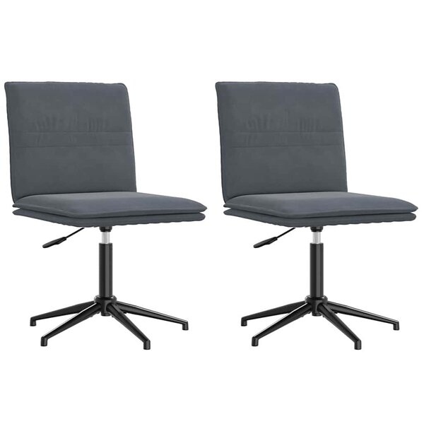 vidaXL Chaises à manger lot de 2 Gris foncé Velours