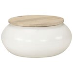 vidaXL Table basse blanc 51x51x27 cm bois de manguier massif