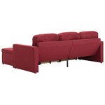 vidaXL Canapé-lit modulaire 3 places Rouge bordeaux Tissu