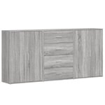 vidaXL Buffets 3 Pièces sonoma gris 60x31x84 cm bois d'ingénierie