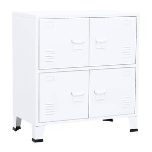 vidaXL Coffre de rangement industriel Blanc 75x40x80 cm Acier